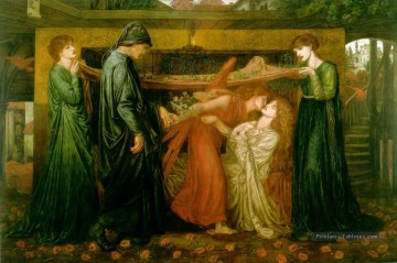  mort Art - Dantes Dream à l’heure de la mort de Beatrice préraphaélite Brotherhood Dante Gabriel Rossetti